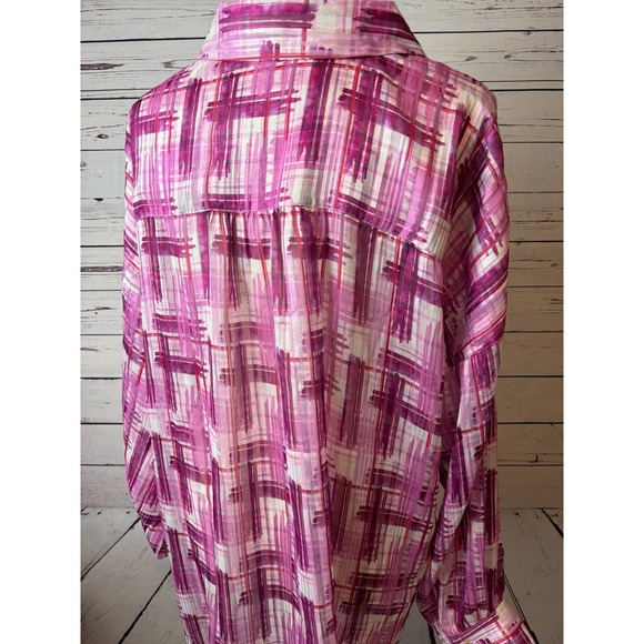 Soft Surroundings Blouse Long sleeve button front size XL Extra Large Pink Shirt - Picture 3 of 9